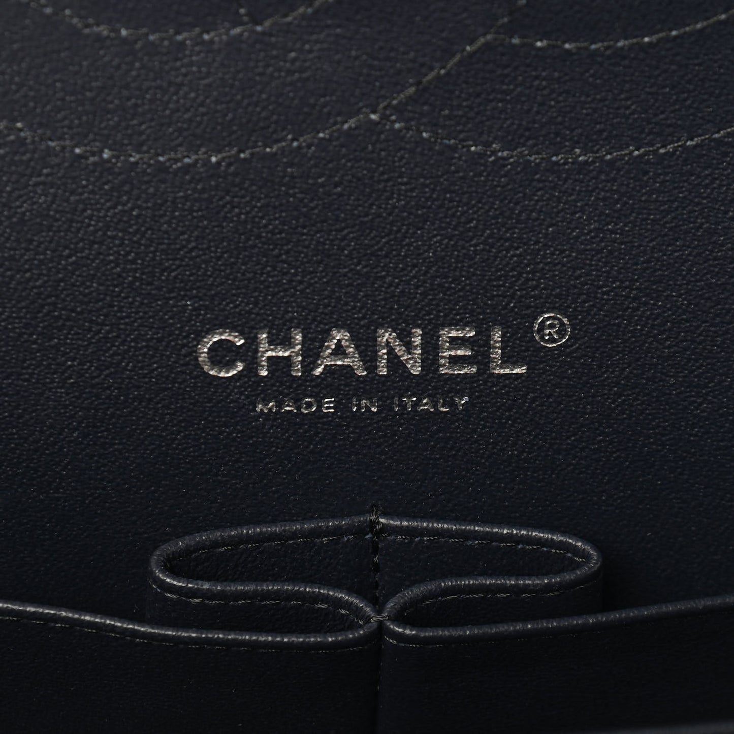 Patent Quilted Jumbo Double Flap Navy