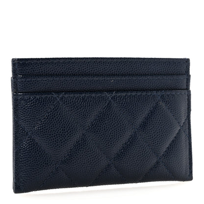 Chanel Caviar Quilted Filigree Card Holder Navy Blue 3 of 13
