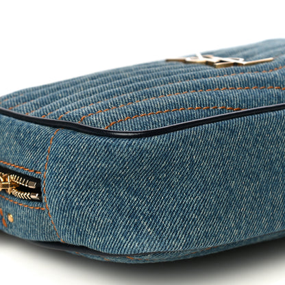 Saint Laurent Denim Matelasse Monogram Mini Lou Camera Bag California Blue 9 of 10
