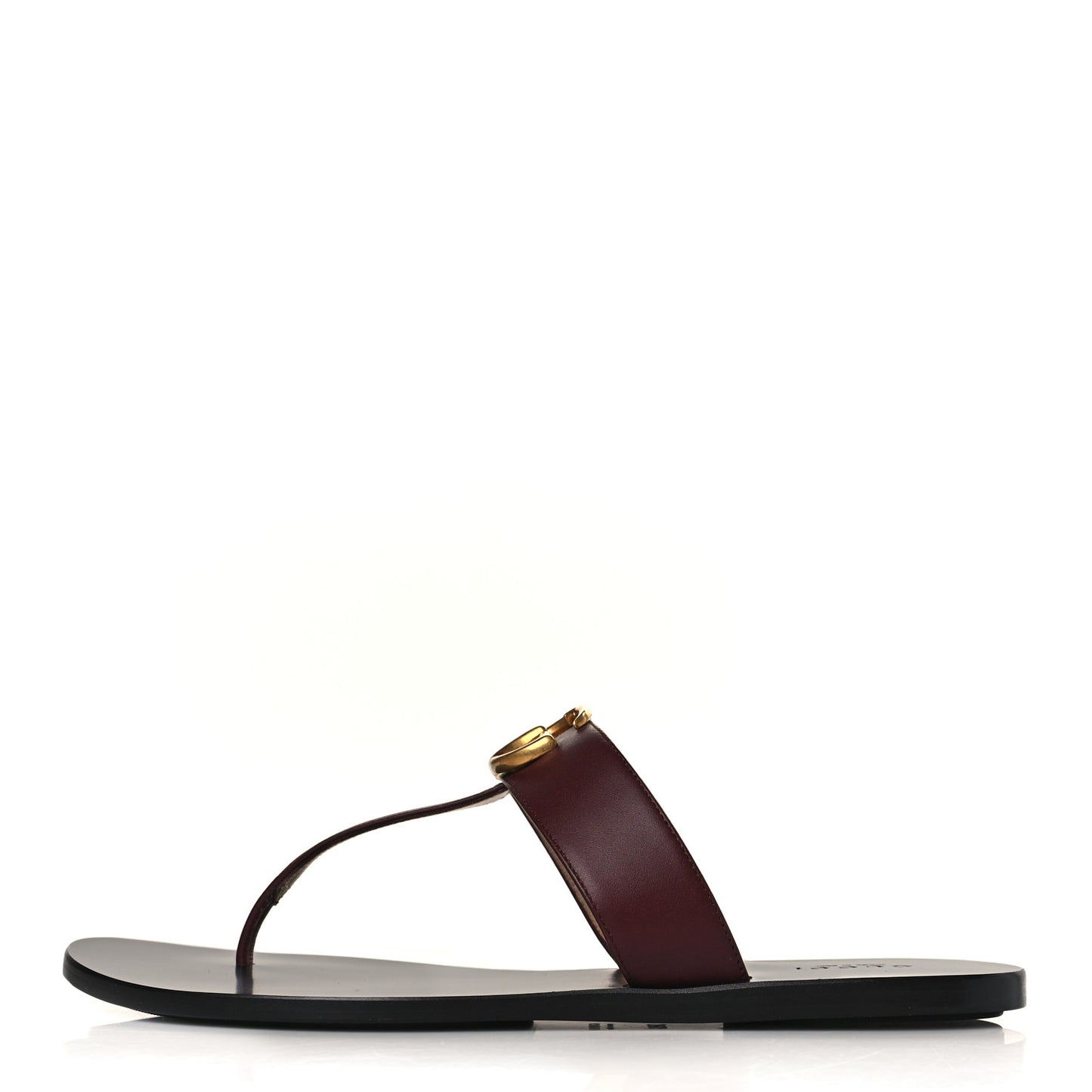 Calfskin GG Marmont Thong Sandals 38.5 Vintage Bordeaux