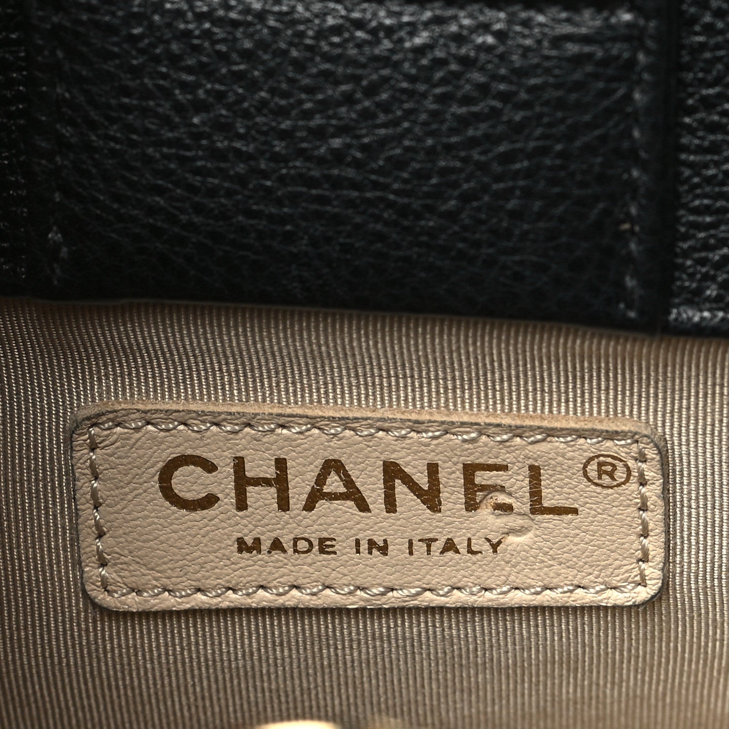 Chanel Grained Calfskin Stitched Mini Label Click Shopper Tote Black 6 of 10