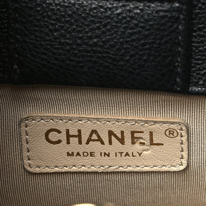 Chanel Grained Calfskin Stitched Mini Label Click Shopper Tote Black 6 of 10