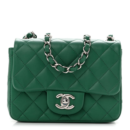 Chanel Lambskin Quilted Mini Square Flap Green 1 of 11