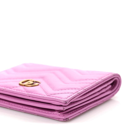 Gucci Calfskin Matelasse GG Marmont Card Case Candy Mousse 8 of 8