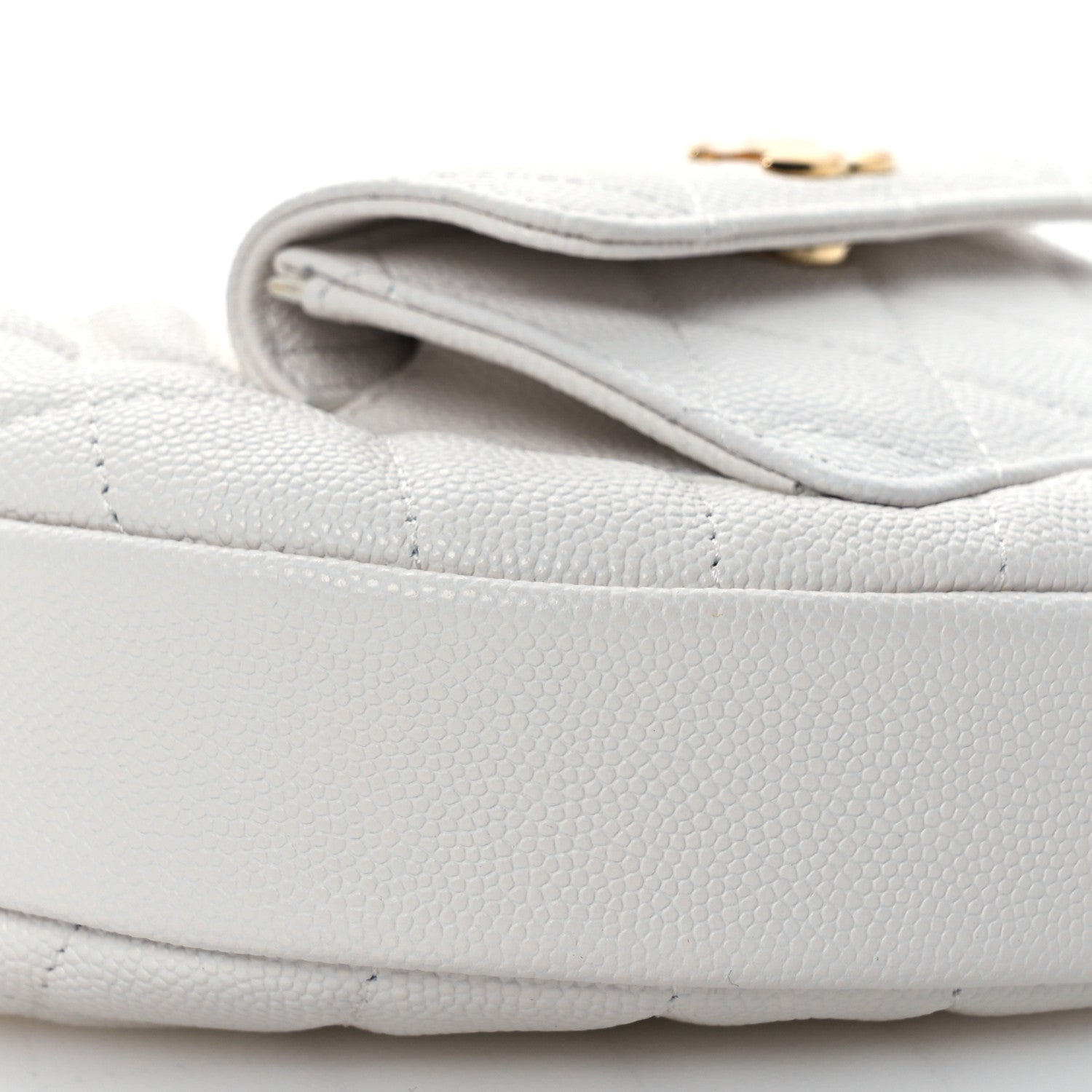 Chanel Caviar Quilted Polly Pocket Pouch Hobo White 10 of 12