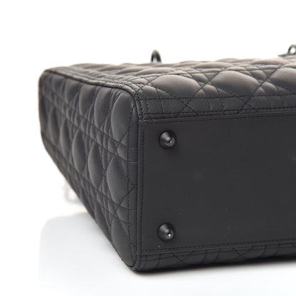 Christian Dior Ultra Matte Calfskin Cannage Large Lady Dior Black 8 of 11