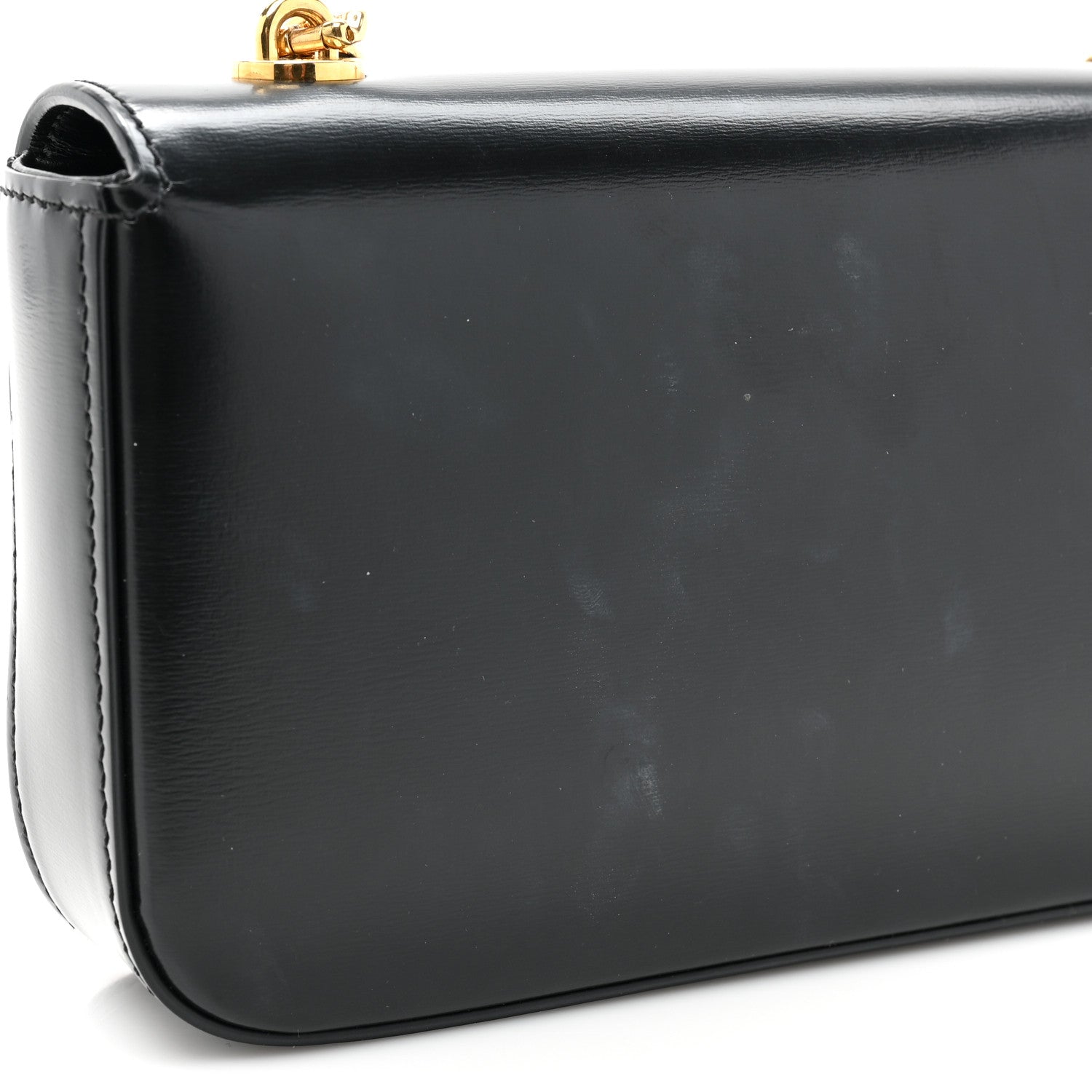 Celine Shiny Calfskin Triomphe Chain Shoulder Bag Black 12 of 12