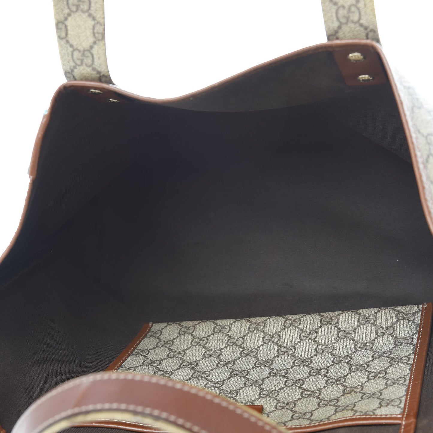 GG Plus Monogram Medium Signature Web Loop Tote Brown