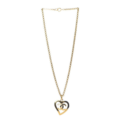 Chanel CC Heart Chain Pendant Necklace Gold 3 of 6