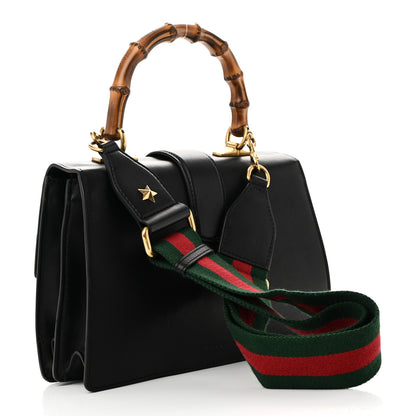 Gucci Moon Calfskin Web Medium Dionysus Bamboo Top Handle Bag Black Bright Evergreen Hibiscus Red 3 of 10