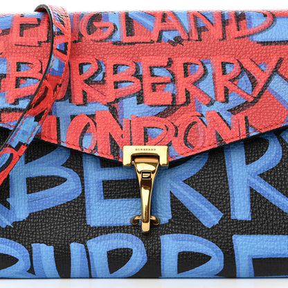 Burberry Calfskin Graffiti Print Small Macken Crossbody Bag Black 7 of 11