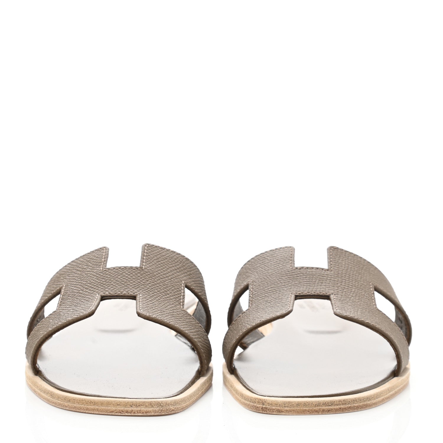 Hermes Epsom Oran Sandals 35.5 Etoupe 2 of 9