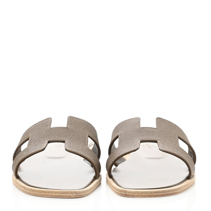 Hermes Epsom Oran Sandals 35.5 Etoupe 2 of 9