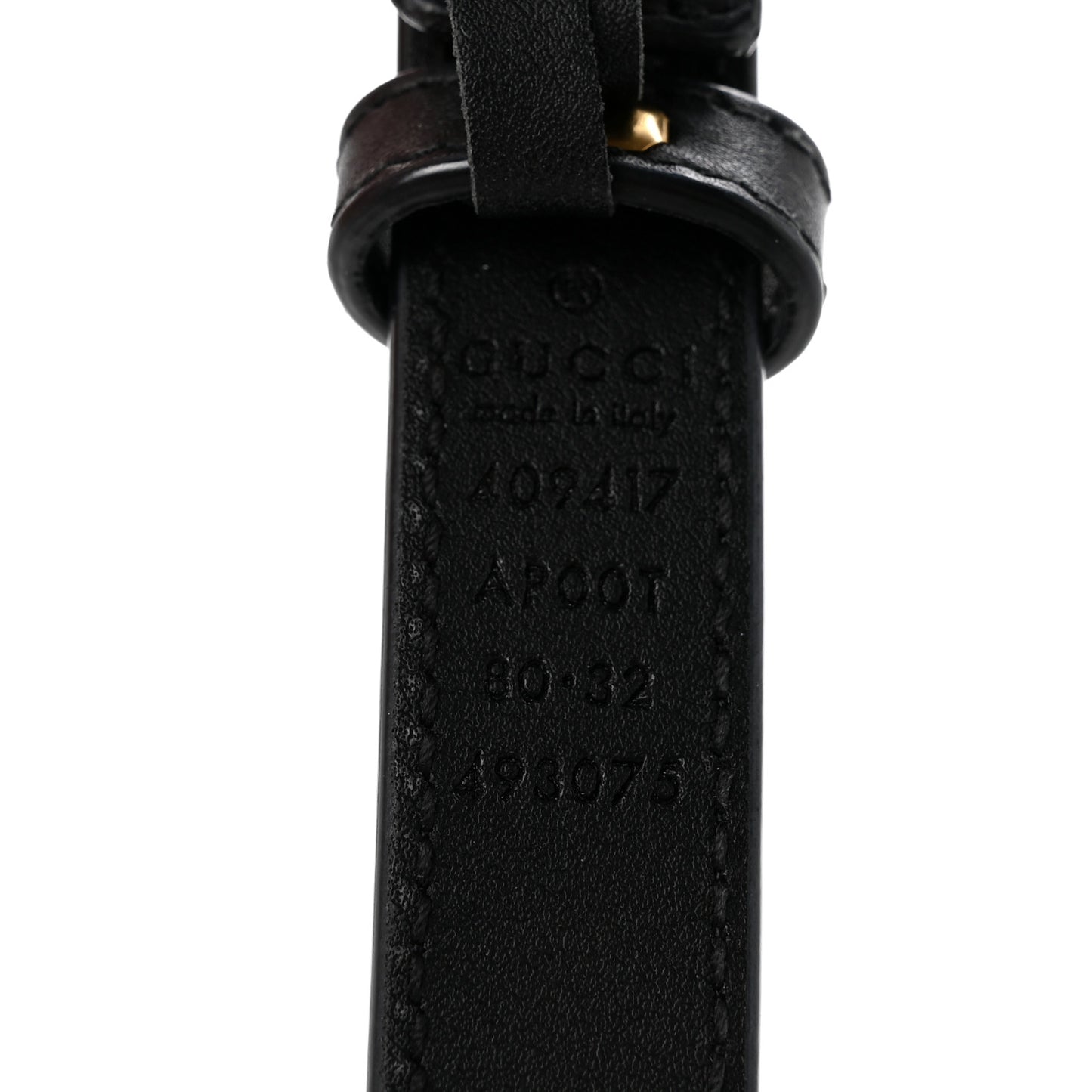 Calfskin Double G 20mm Belt 80 32 Black