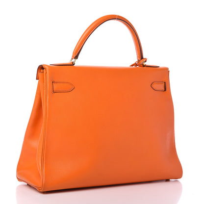 Hermes Veau Gulliver Kelly Retourne 32 Orange 3 of 10
