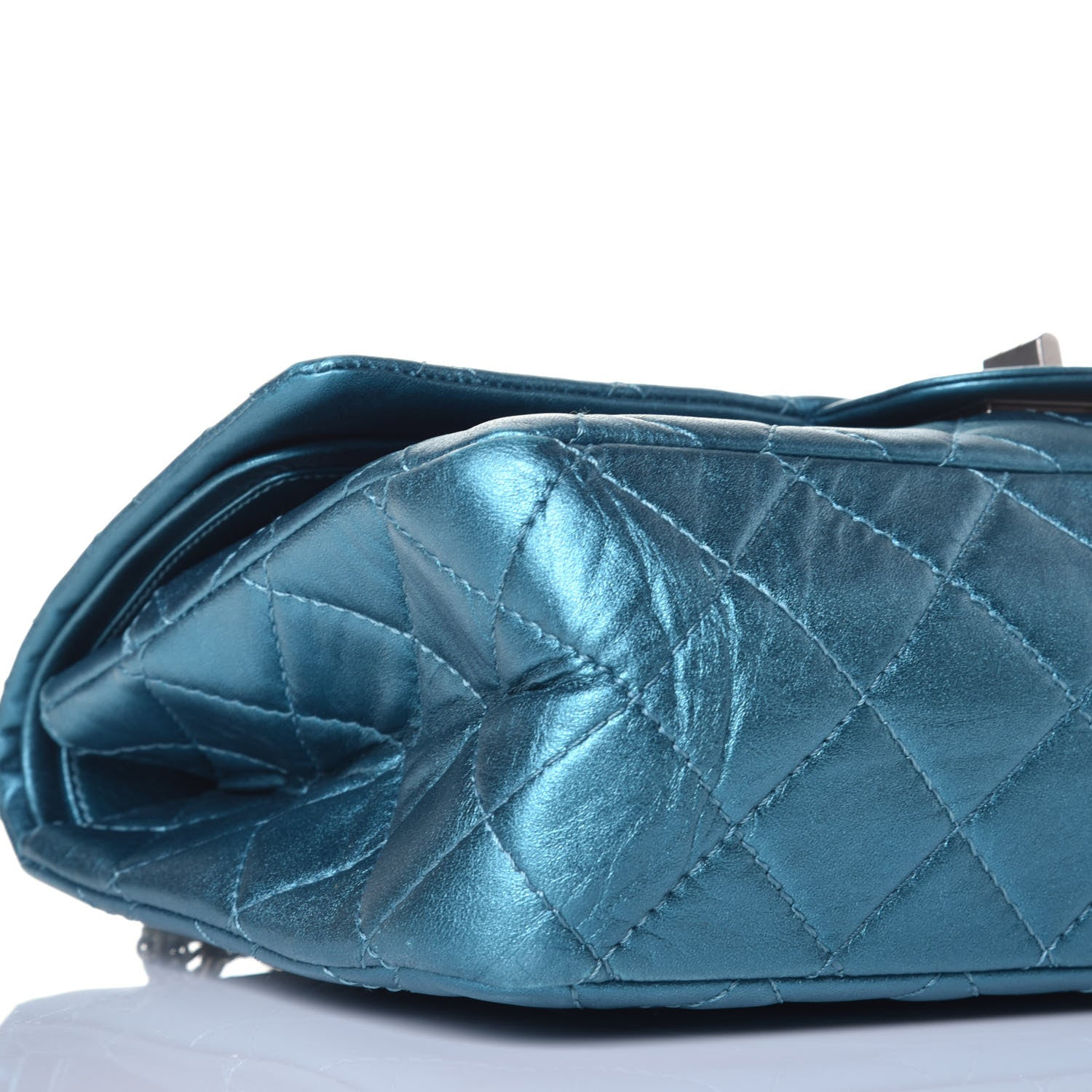 Chanel Metallic Calfskin Quilted 2.55 Reissue 227 Flap Turquoise 8 of 10