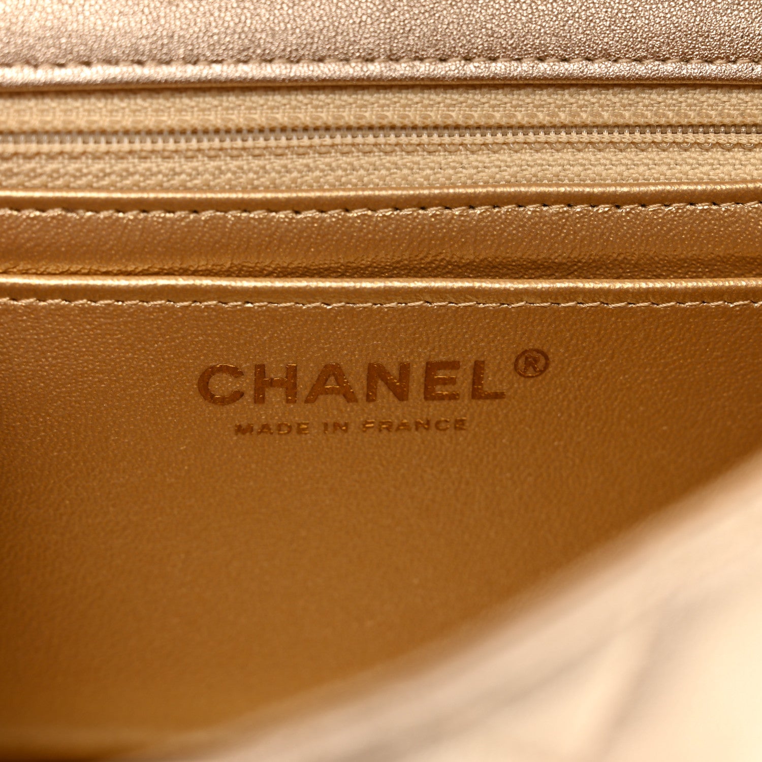 Chanel Metallic Lambskin Quilted Mini Square Flap Gold 7 of 10