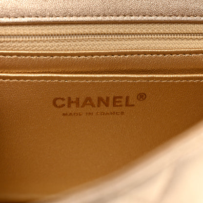 Chanel Metallic Lambskin Quilted Mini Square Flap Gold 7 of 10
