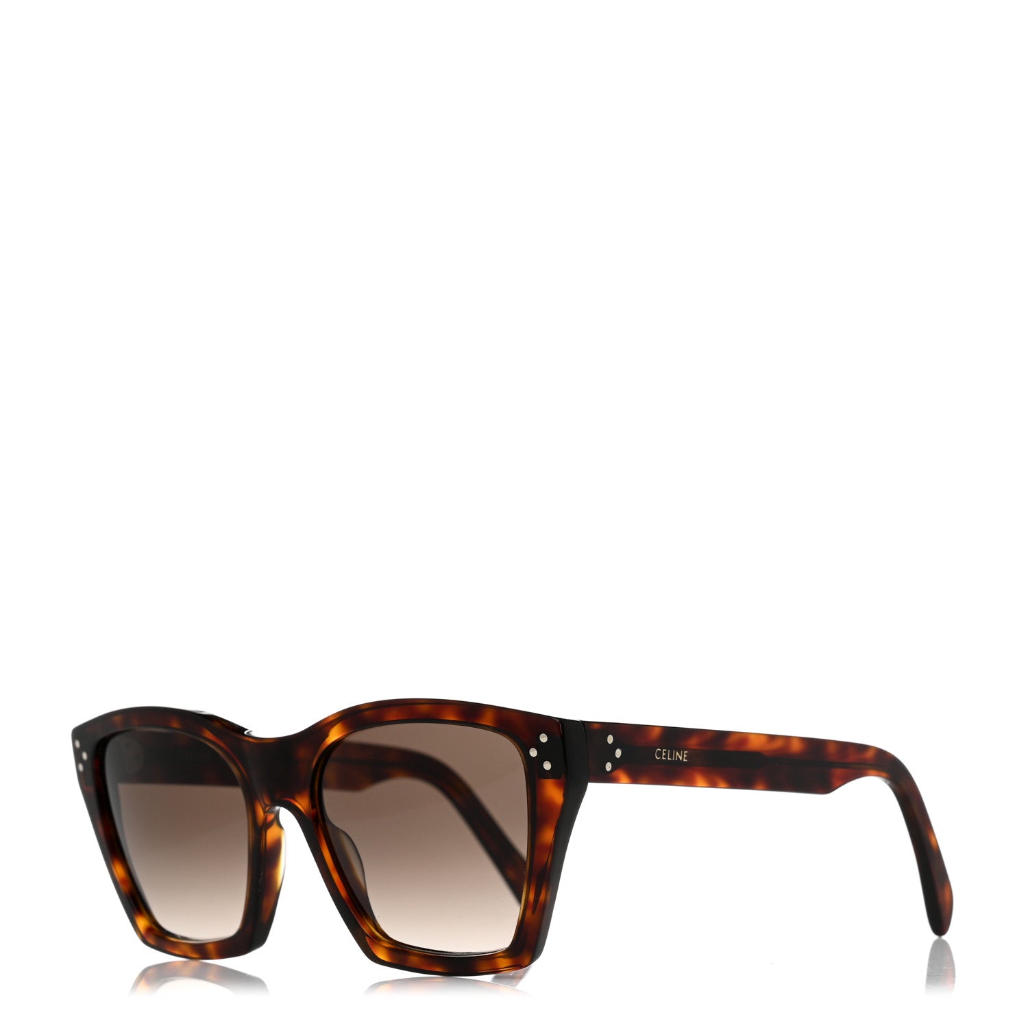 Celine Acetate Polarized Square Sunglasses CL40090I Havana 1 of 8