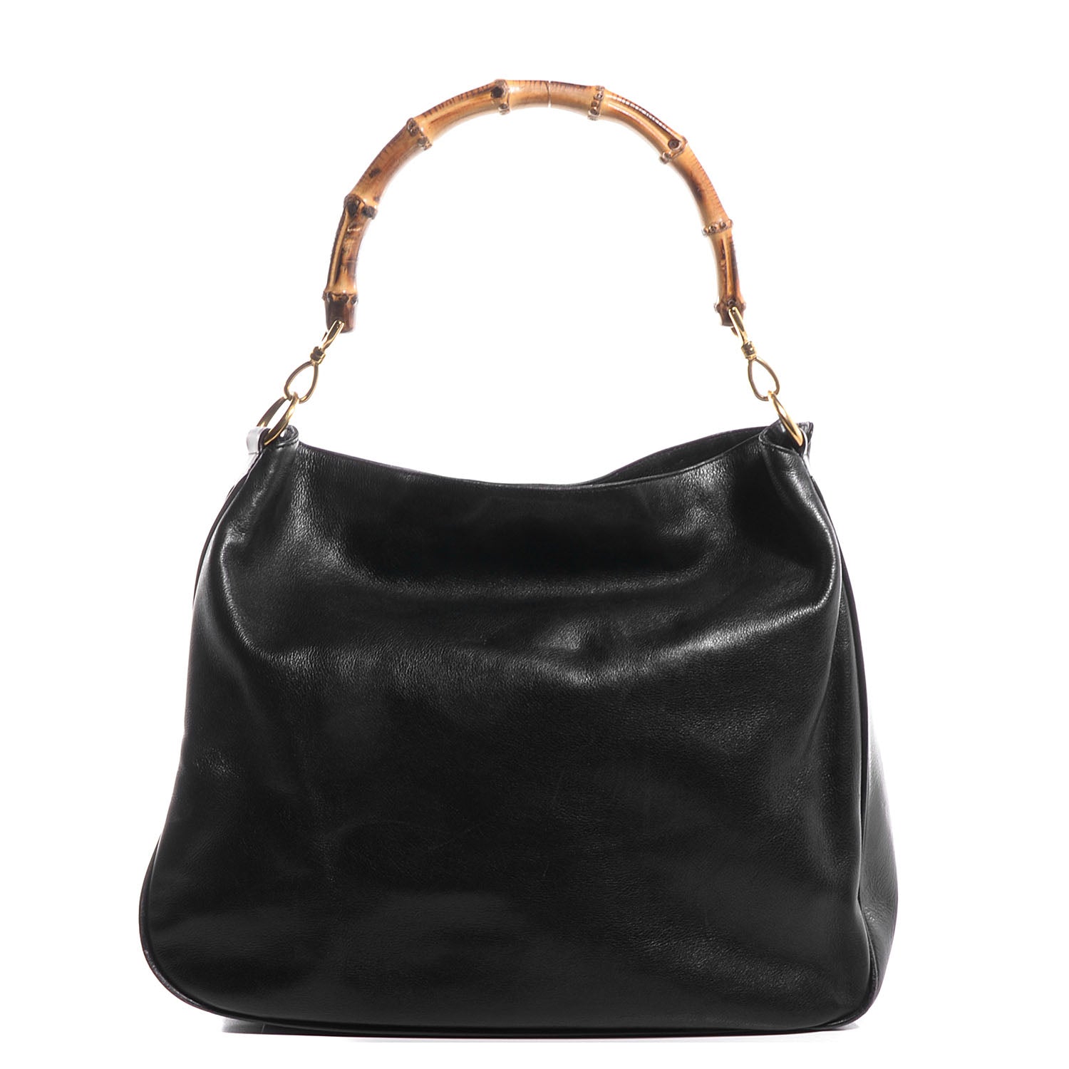 Gucci Leather Large Bamboo Handle Hobo Black 1 of 7