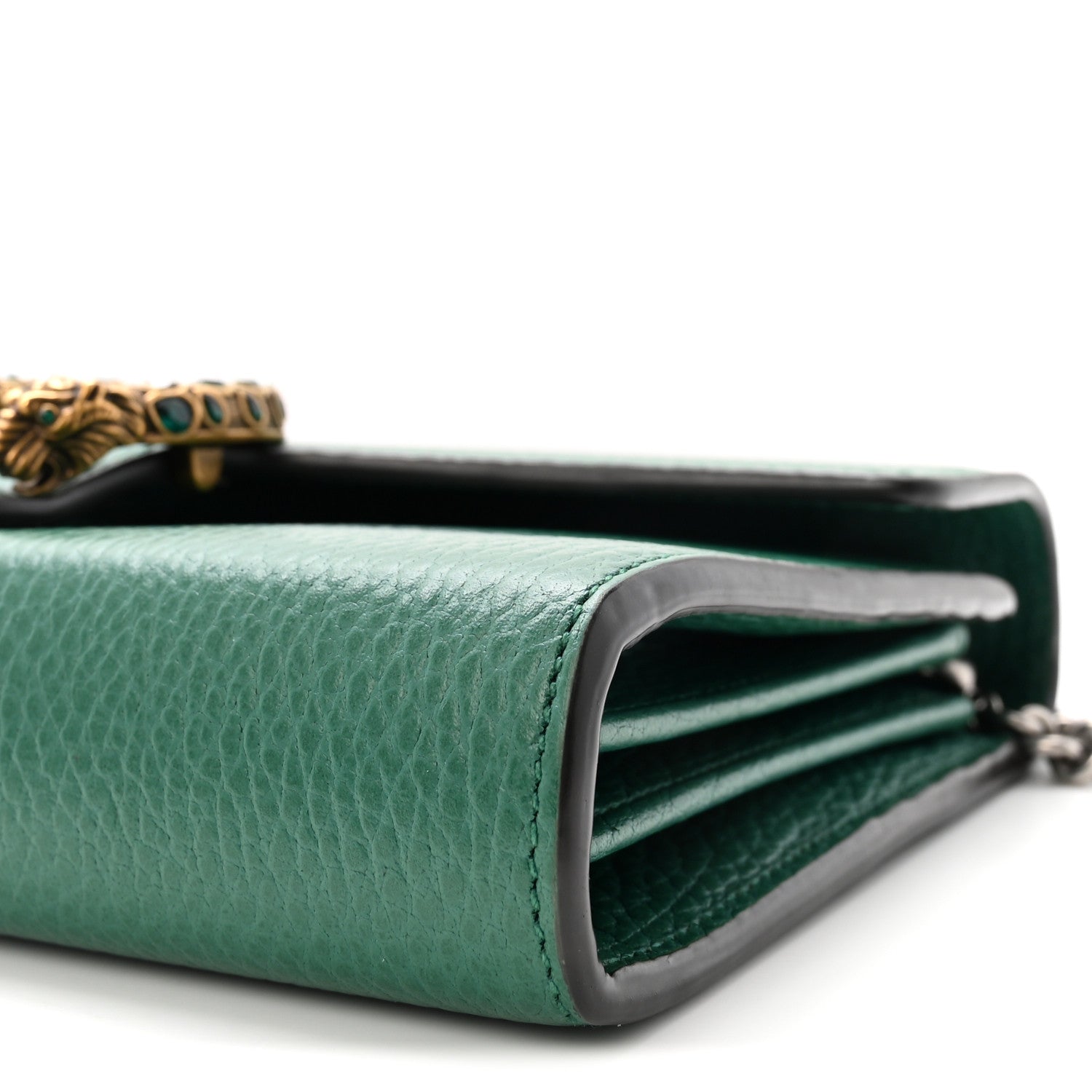 Gucci Calfskin Mini Dionysus Chain Wallet Emerald 10 of 10