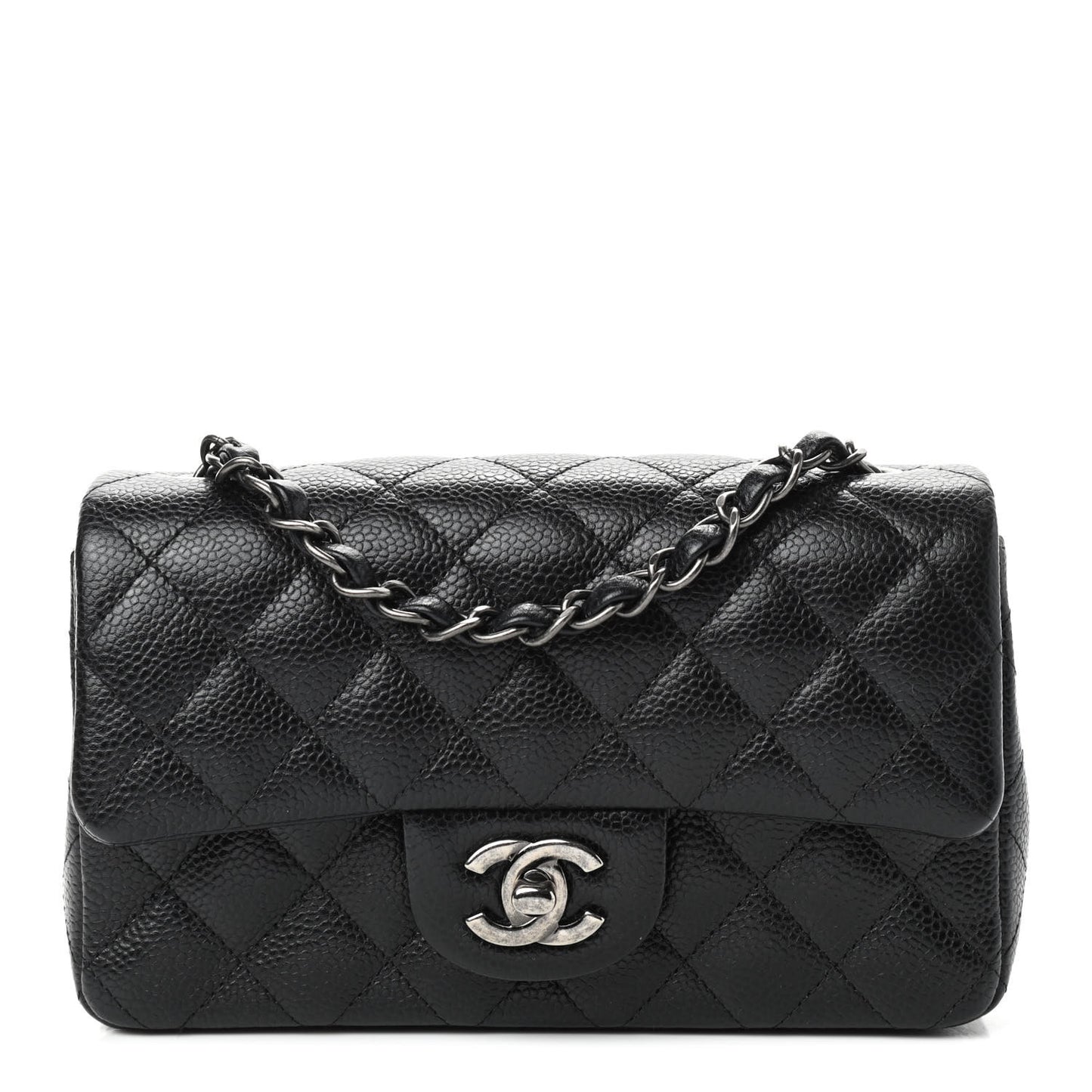 Caviar Quilted Mini Rectangular Flap Black
