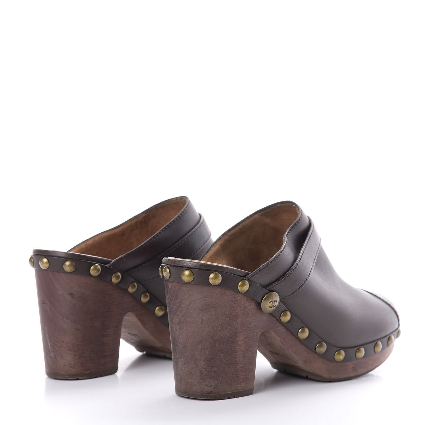Calfskin CC Clog 38.5 Brown