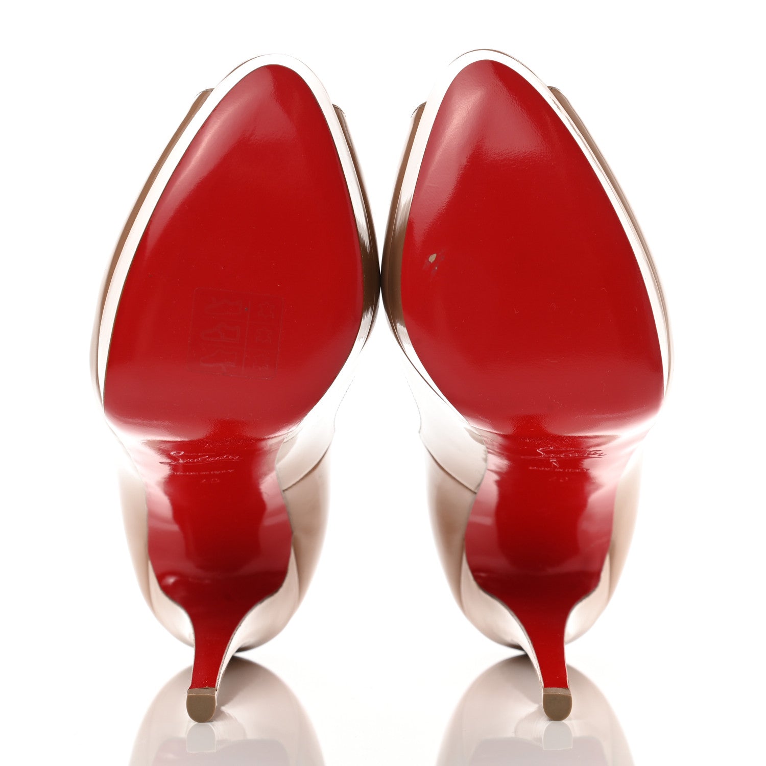 Christian Louboutin Patent Lady Peep 150 Pumps 40 Nude 5 of 8