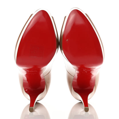 Christian Louboutin Patent Lady Peep 150 Pumps 40 Nude 5 of 8