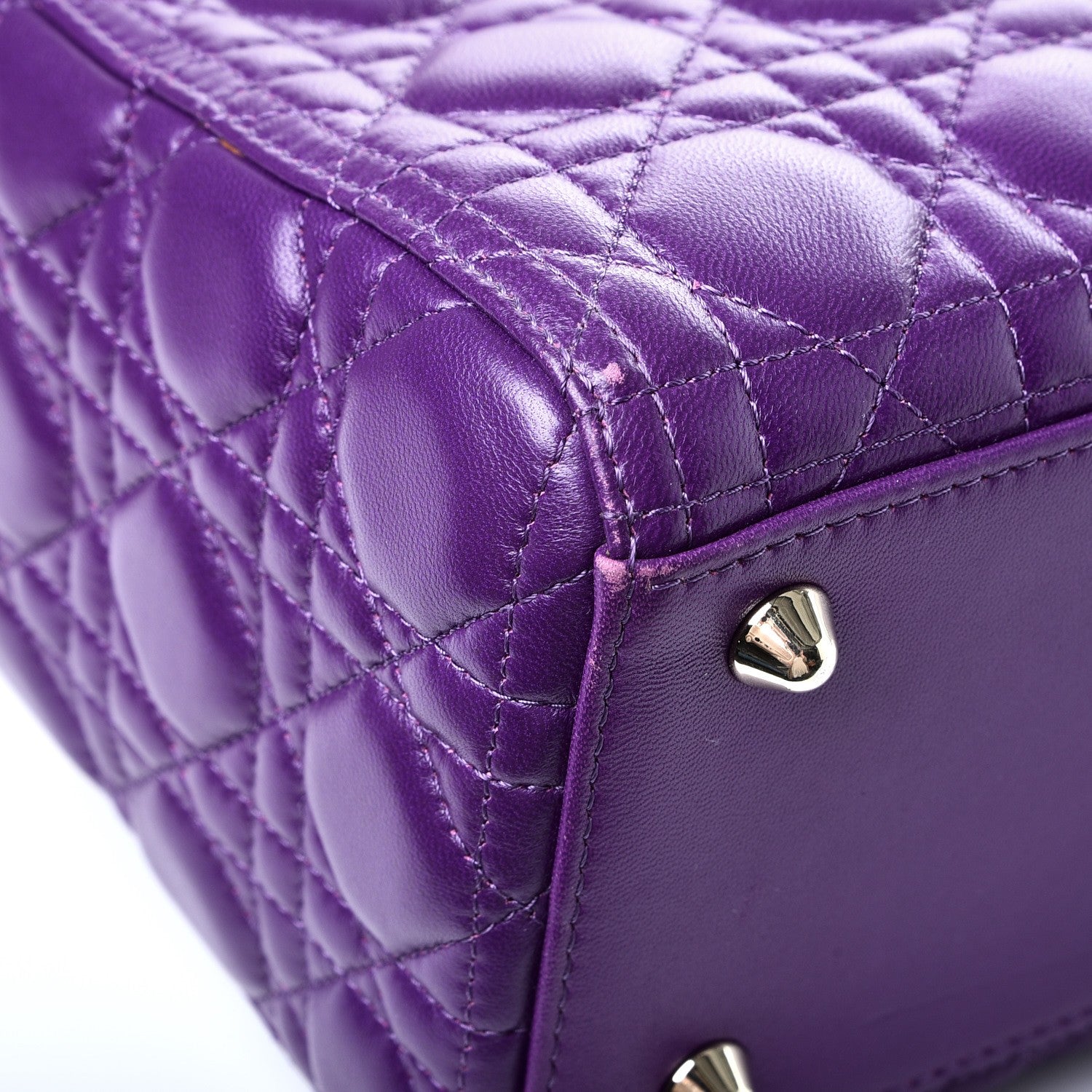 Christian Dior Lambskin Cannage Large Lady Dior Purple 14 of 15