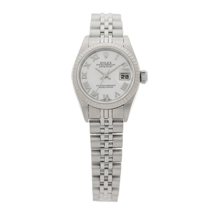 Rolex Stainless Steel 18K White Gold Mother of Pearl 26mm Oyster Perpetual Datejust Watch Roman 79174 1 of 5