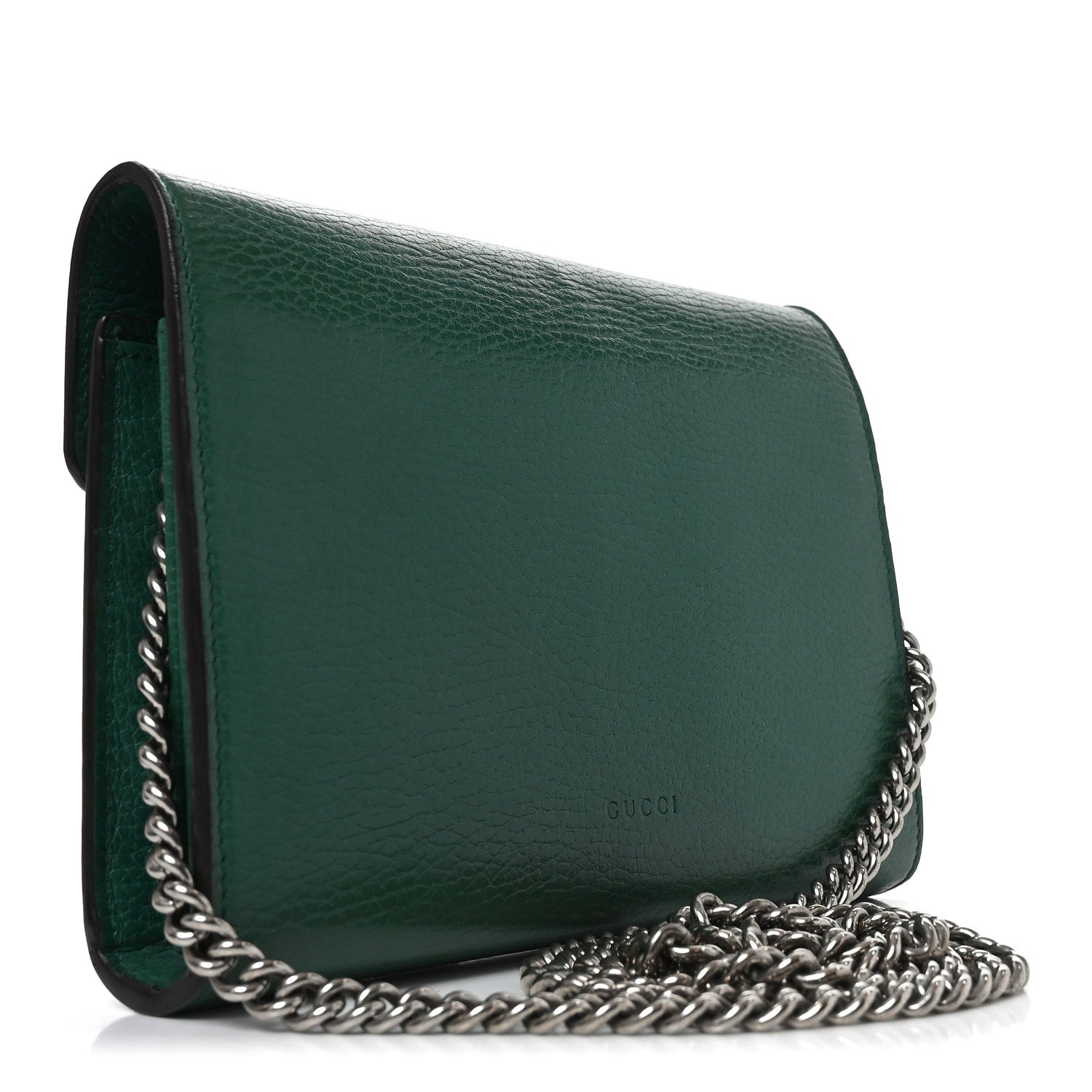 Gucci Calfskin Mini Dionysus Chain Wallet Emerald 1893643