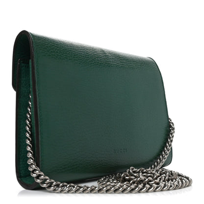 Gucci Calfskin Mini Dionysus Chain Wallet Emerald 3 of 10