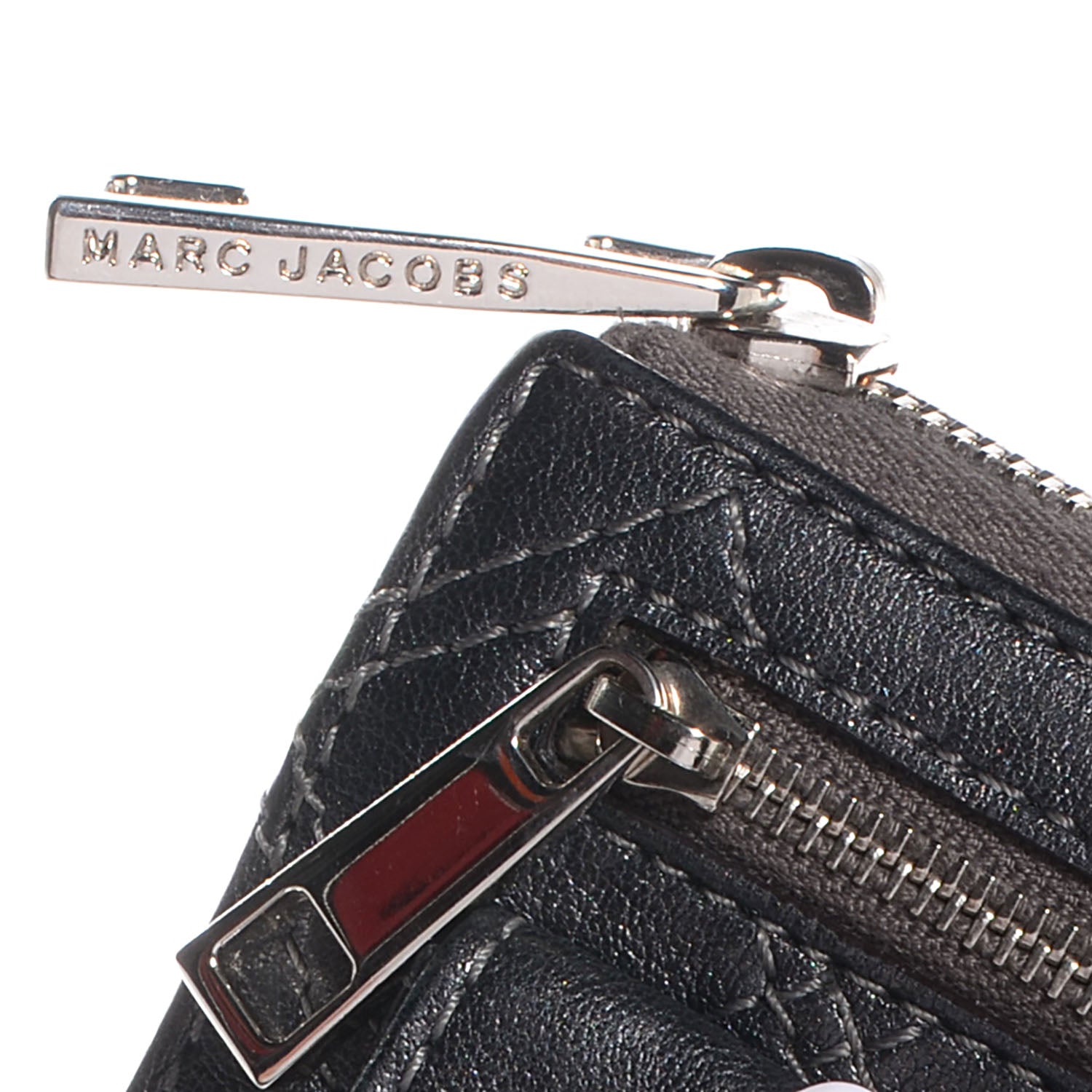 Marc Jacobs Leather Quilted Zip Clutch Wallet Anthracite 8 of 8