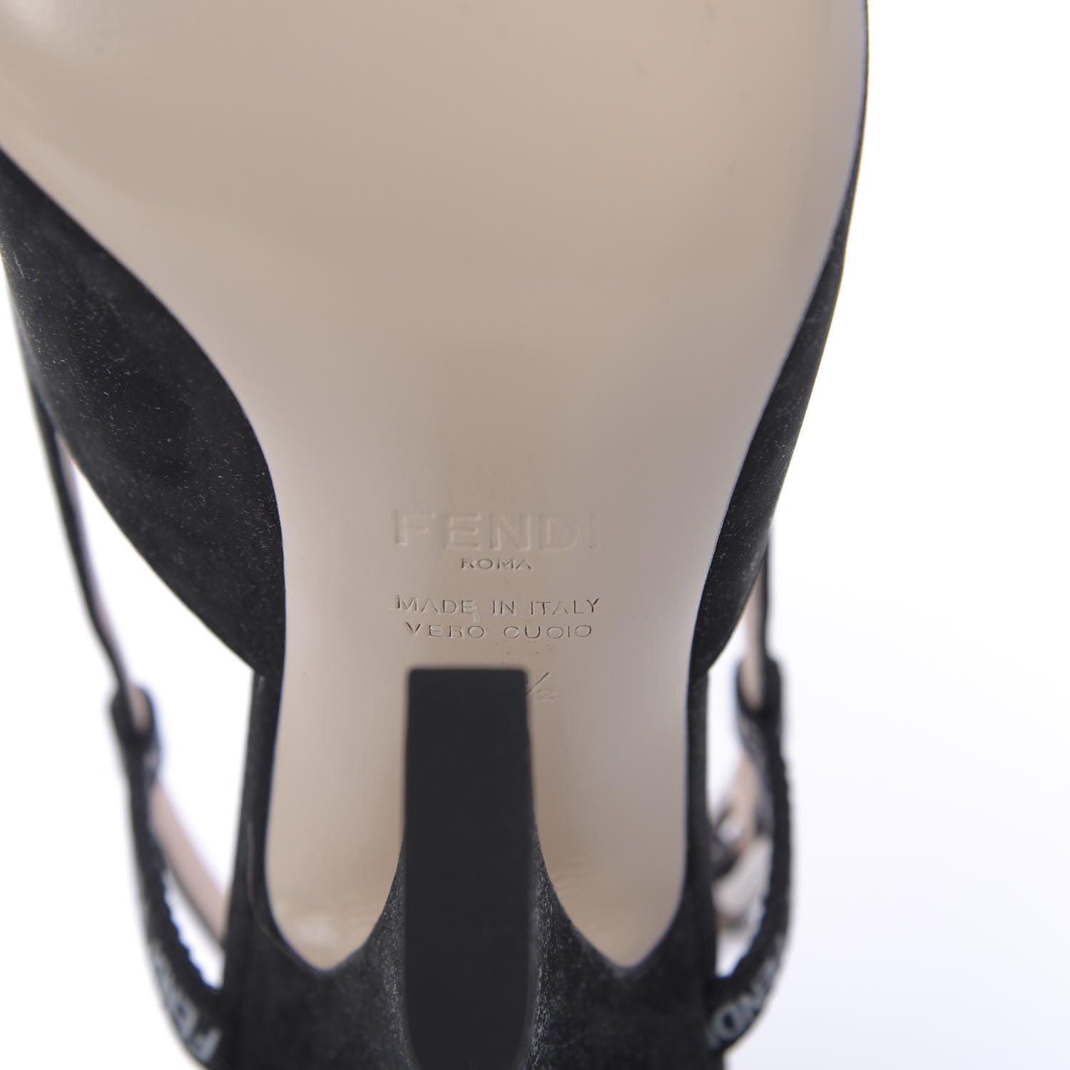 Fendi Suede FFreedom Slingback Pumps 36.5 Black 7 of 9