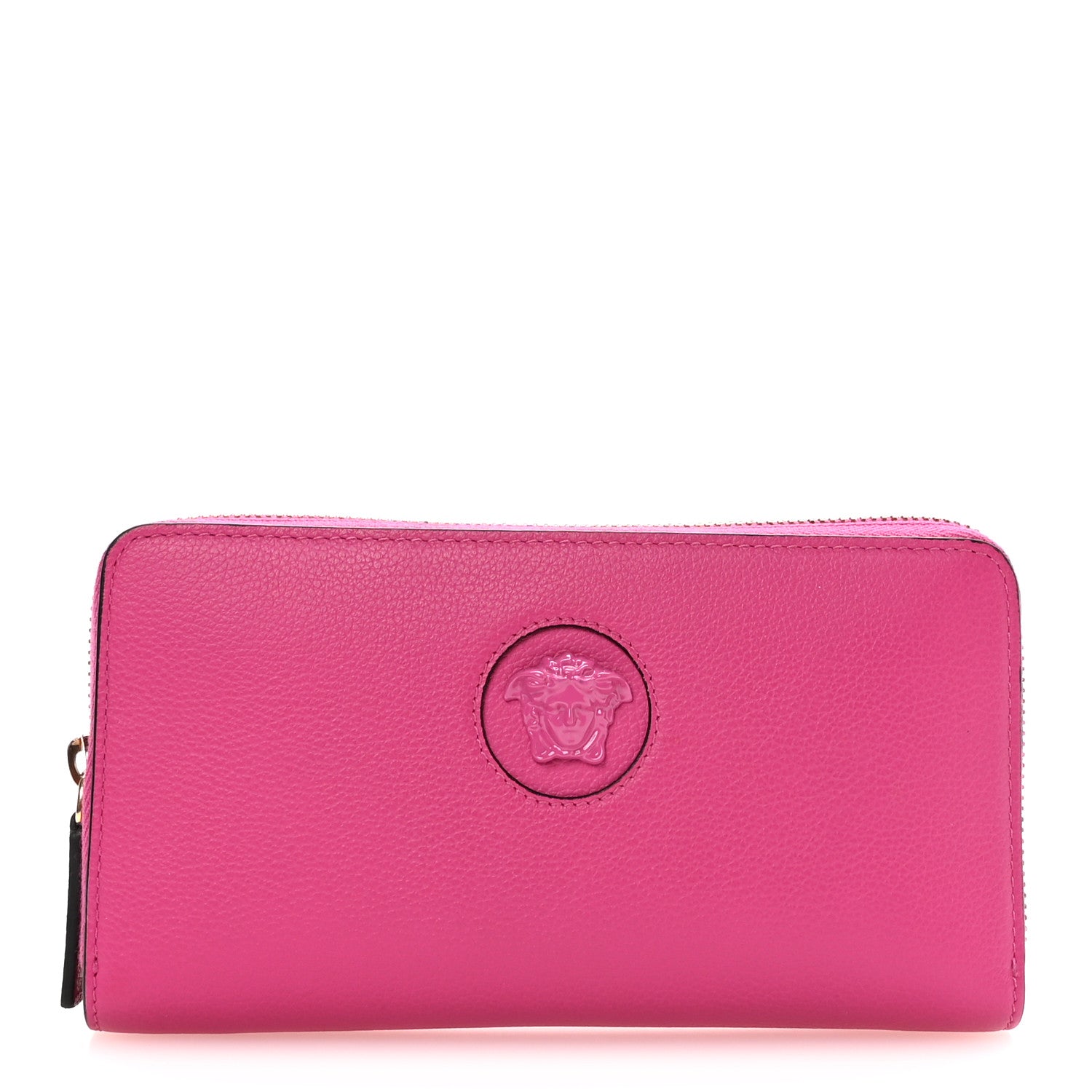 Versace Calfskin Medusa Zip Wallet Pink 1 of 7