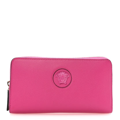 Versace Calfskin Medusa Zip Wallet Pink 1 of 7