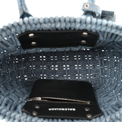 Balenciaga Washed Frayed Denim Braided XS Bistro Basket Blue 5 of 12