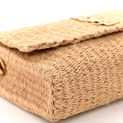Saint Laurent Raffia Medium Monogram Kate Satchel Natural 9 of 10