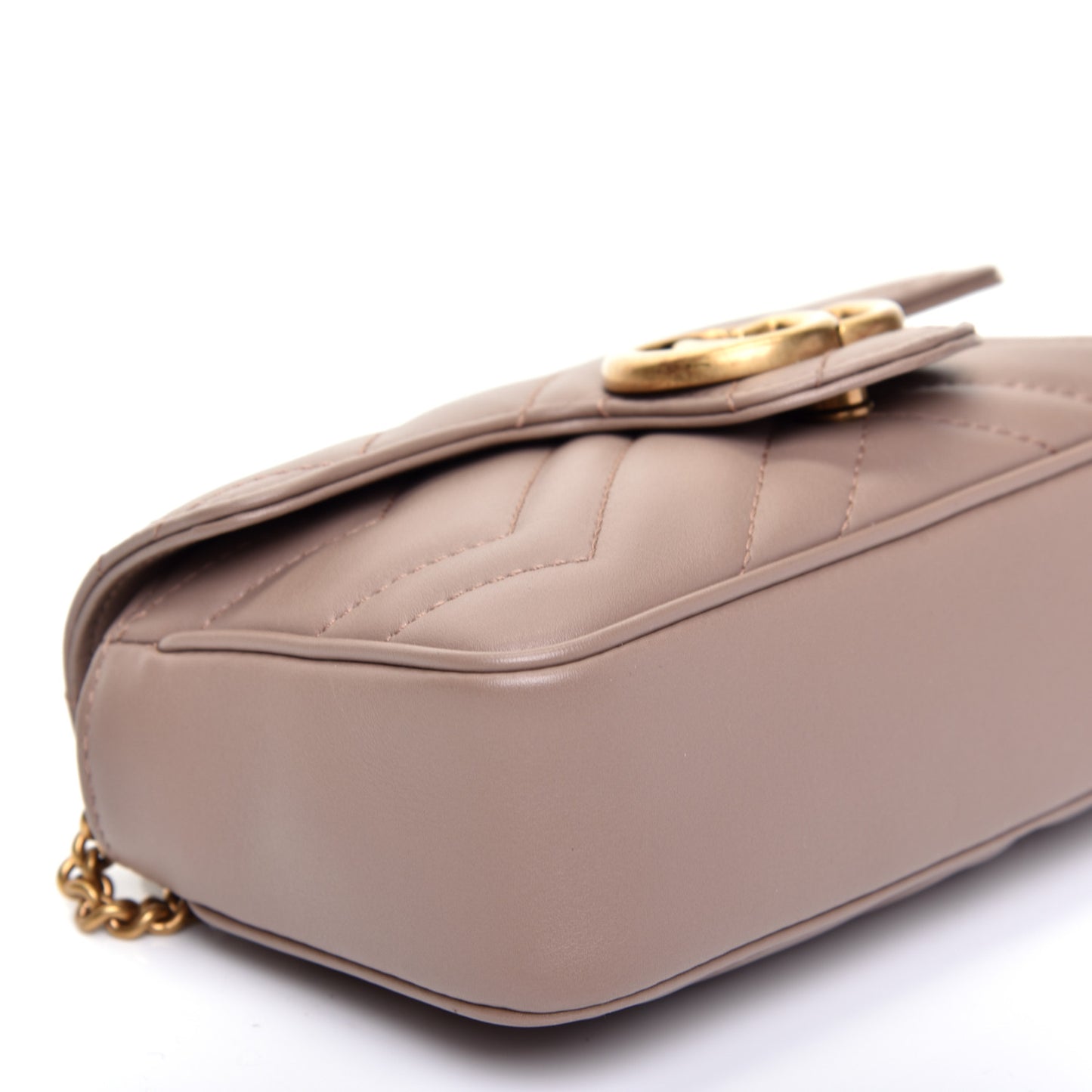 Calfskin Matelasse Super Mini GG Marmont Shoulder Bag Porcelain Rose