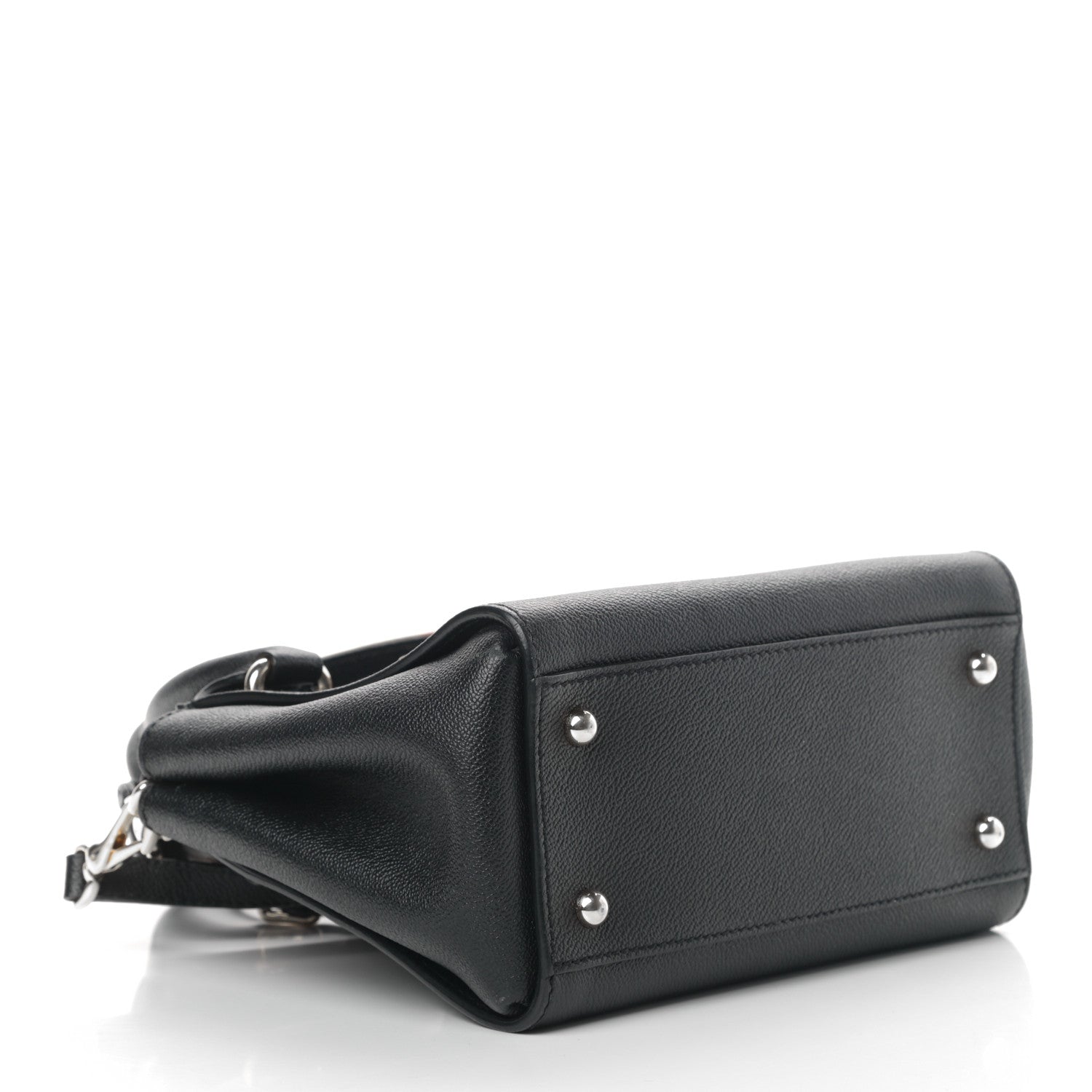 Burberry Soft Grain Calfskin Small Buckle Tote Black 4 of 11