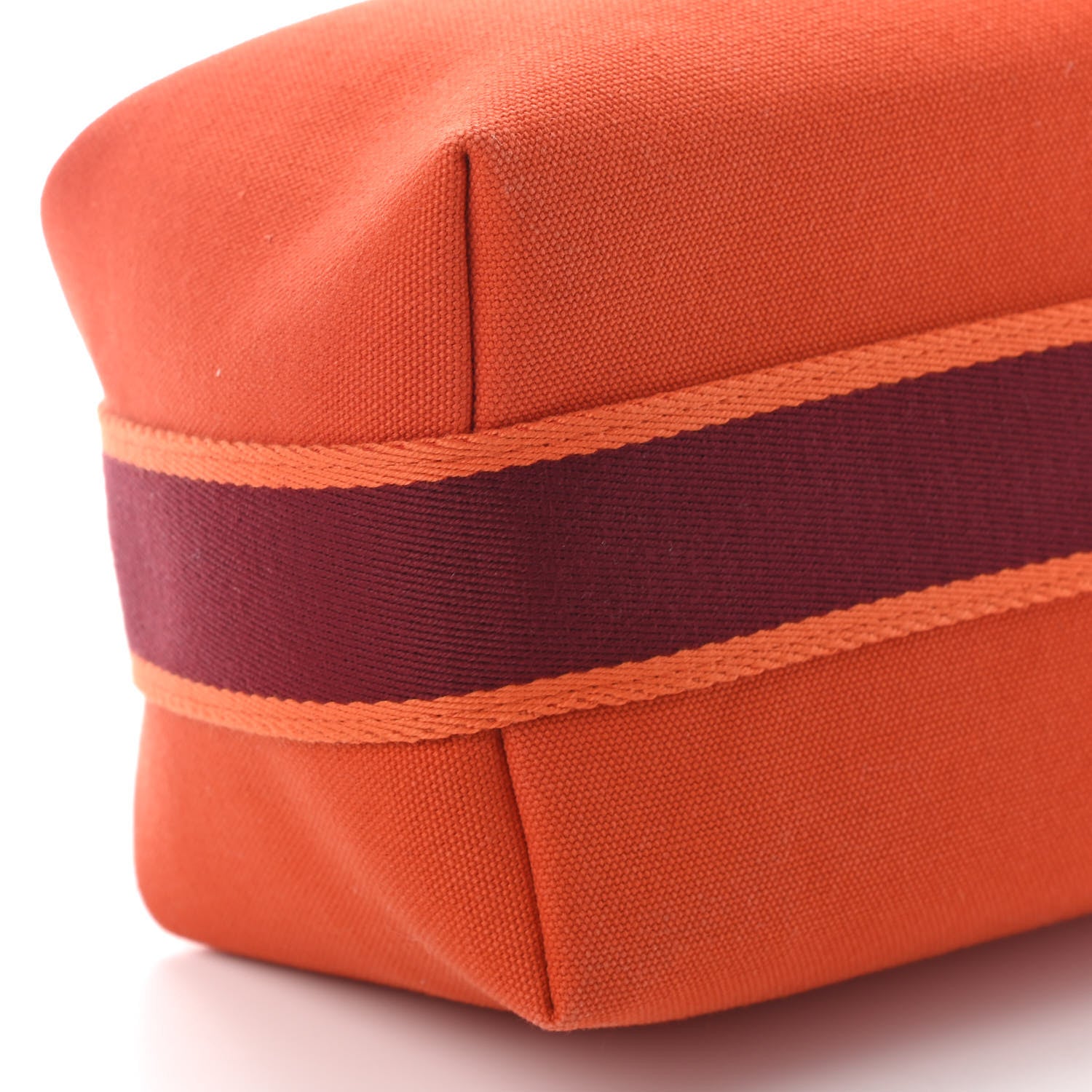 Hermes Canvas Small Bride-A-Brac Pouch Orange Burgundy 7 of 8