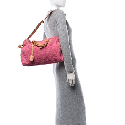 Louis Vuitton Denim Monogram Stone Speedy Bandouliere 35 Rose 2 of 11