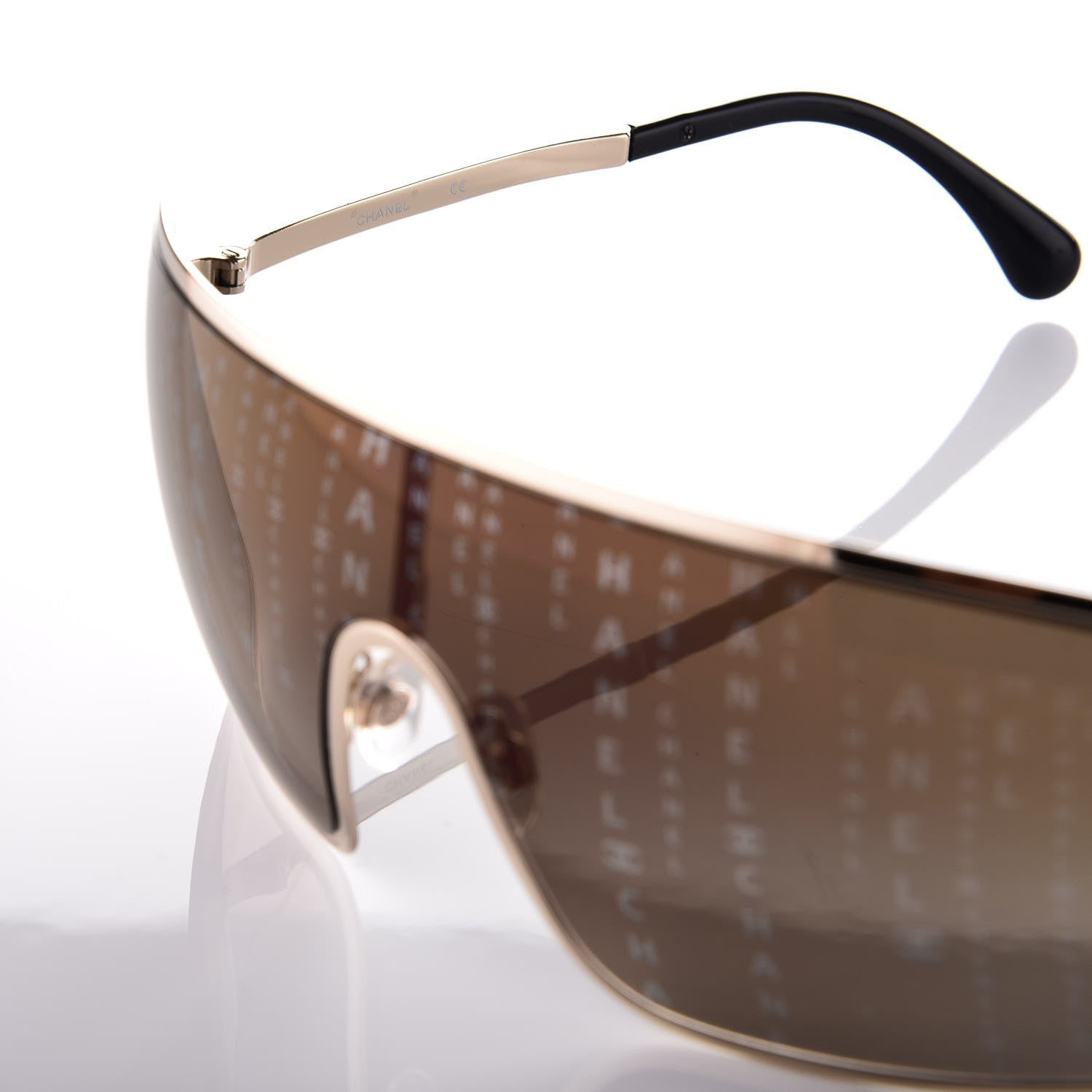 Chanel Shield Runway Sunglasses 71213 Gold 6 of 10