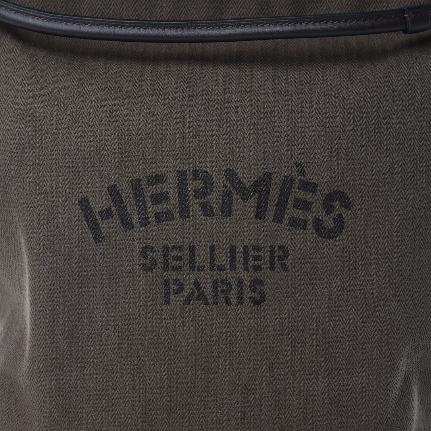 Hermes Herringbone Canvas Swift Maline Bag Kaki Ebene 9 of 9