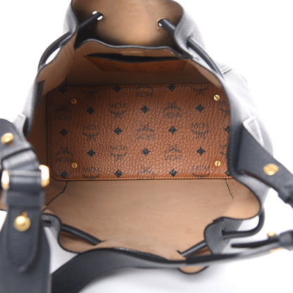 MCM Grained Calfskin Milla Drawstring Bucket Bag Phantom Gray 5 of 11