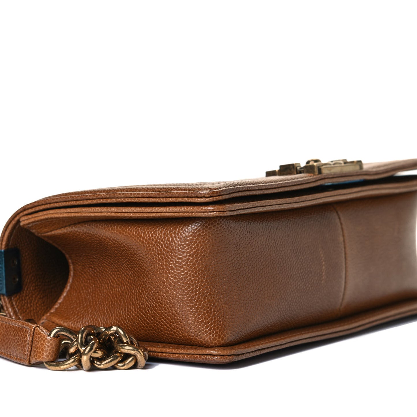 Caviar Quilted Medium Boy Flap Brown
