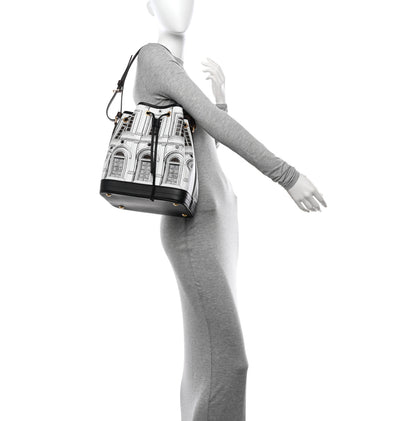 Louis Vuitton X FORNASETTI Calfskin Architettura Noe MM Black White 2 of 9