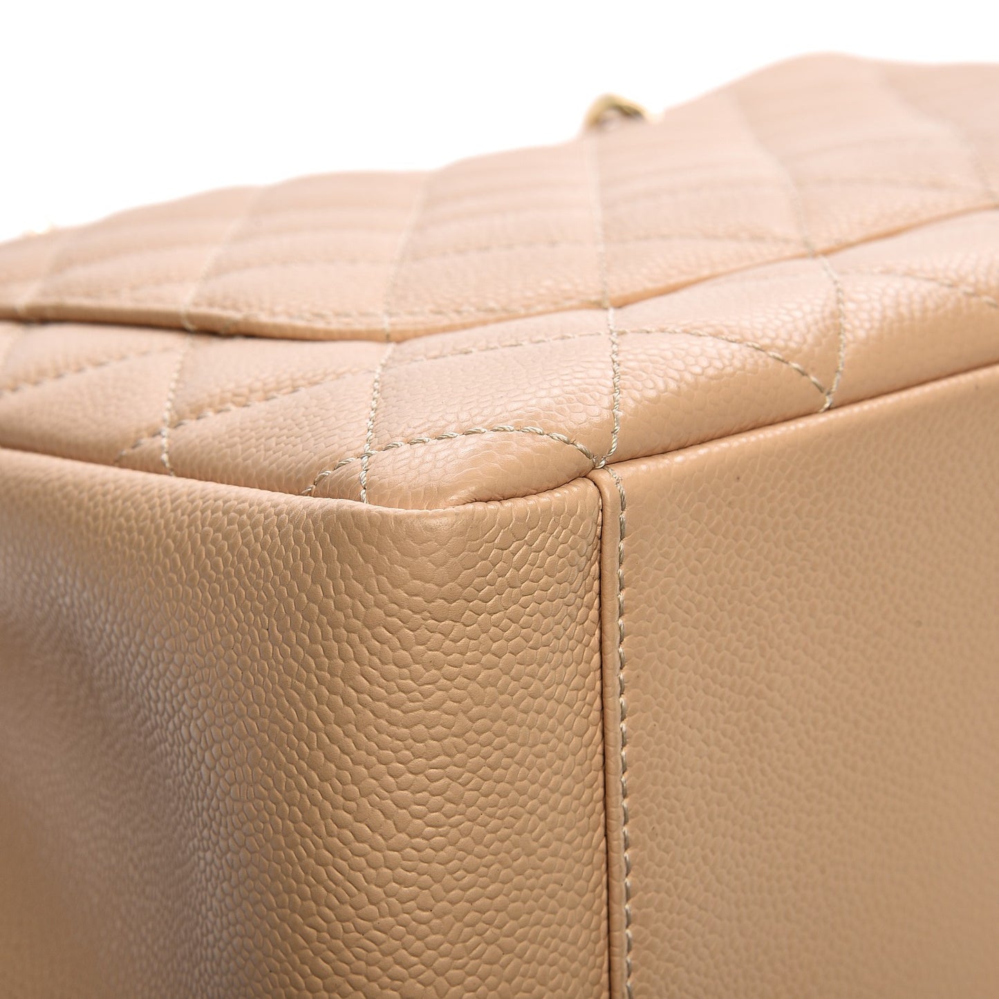 Caviar Quilted Grand Shopping Tote GST Beige Clair