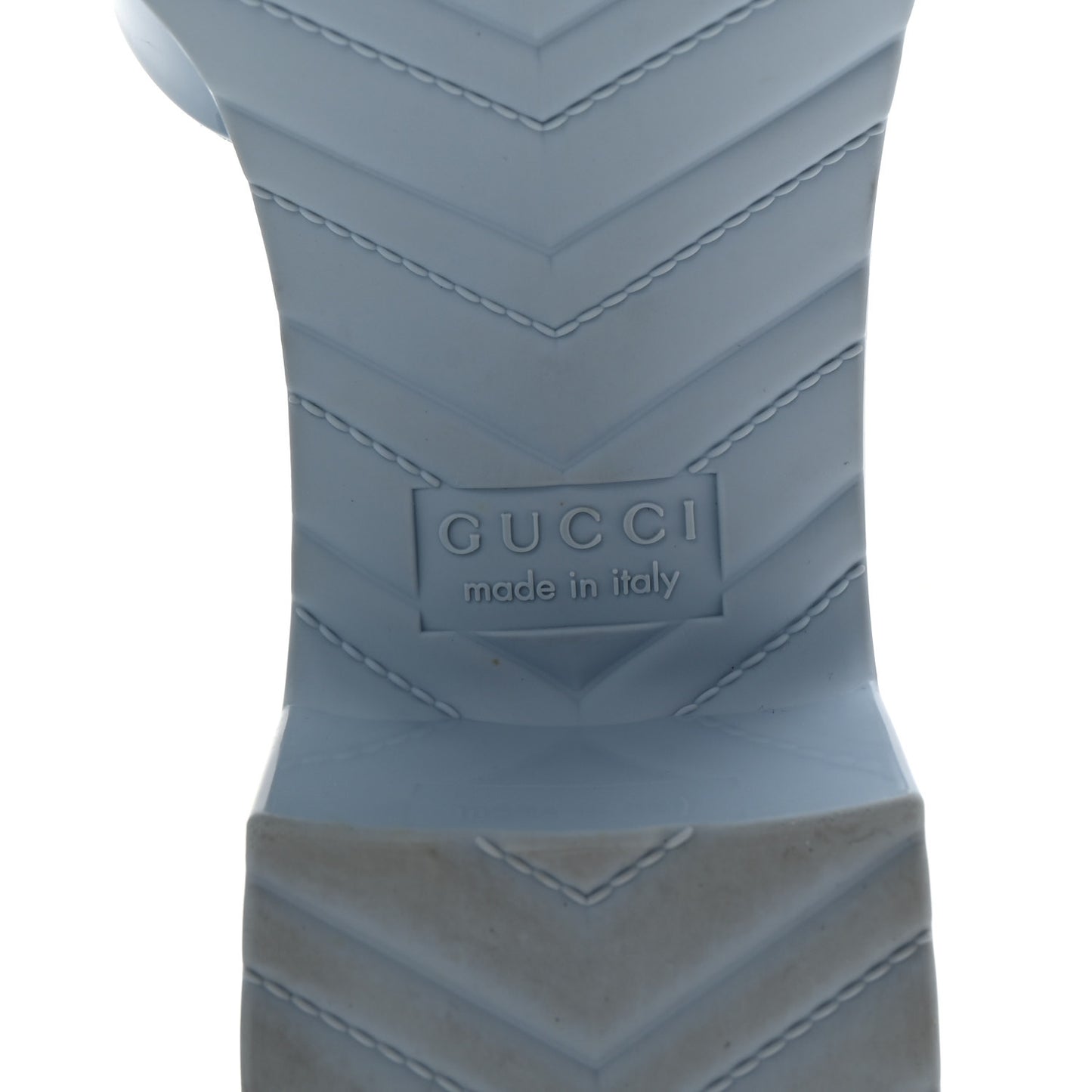 Rubber Gucci Logo Womens Platform 20/60mm Slide Sandals 36 Porcelain Light Blue